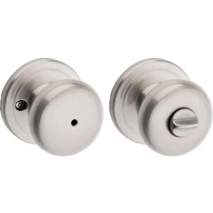 Kwikset Juno Satin Nickel Privacy Bed/Bath Door Knob with Microban Antimicrobial
