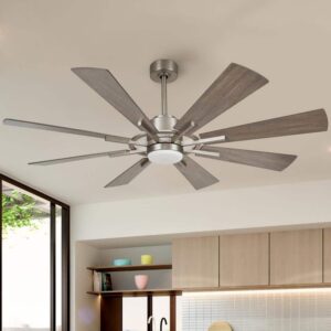 IHOMEadore 60 in. Satin Nickel DC Motor Ceiling Fan LED Remote Control