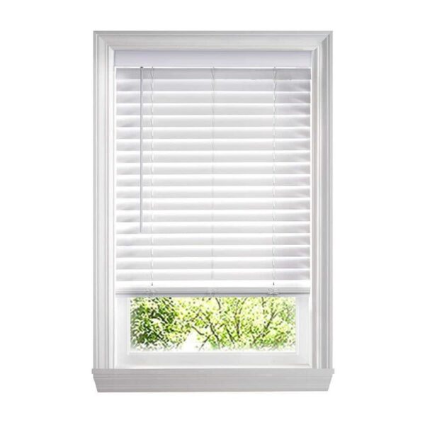 Home Decorators White Cordless Faux Wood Blinds 37 in. W x 48 in. L
