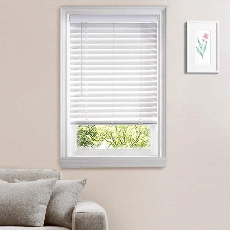 Home Decorators White Cordless Faux Wood Blinds 37 in. W x 48 in. L - Image 4