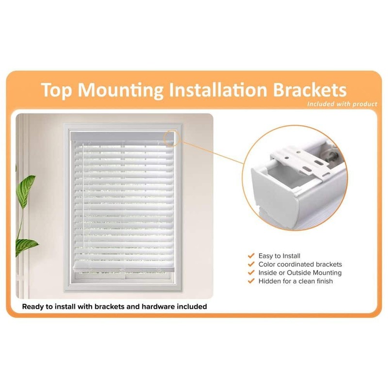 Home Decorators White Cordless Faux Wood Blinds 37 in. W x 48 in. L - Image 9