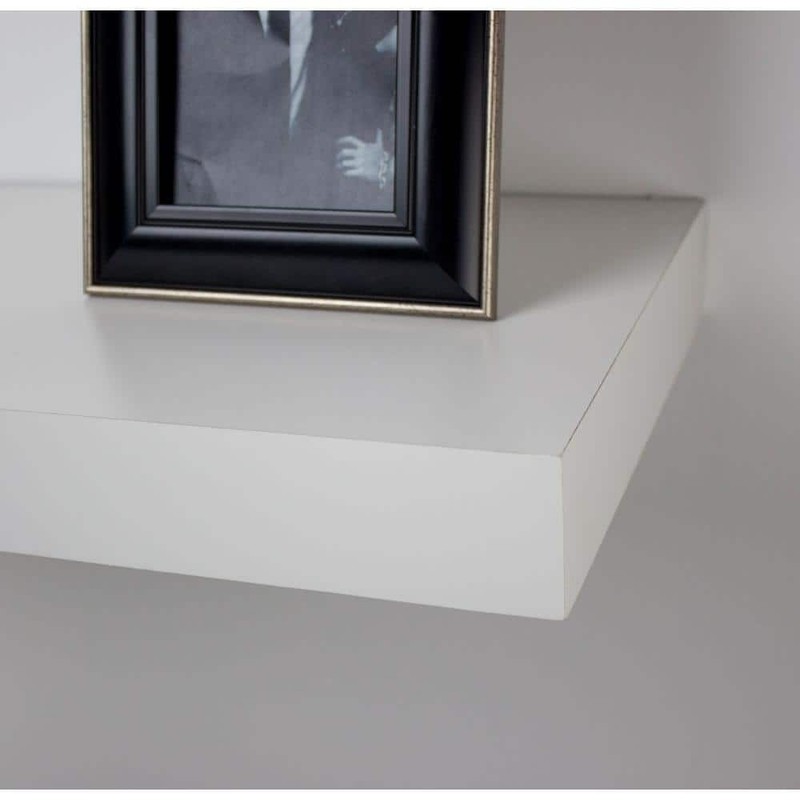 inPlace 47.3 in. W x 10.2 in. D x 2 in. H White MDF Floating Wall Shelf - Image 4