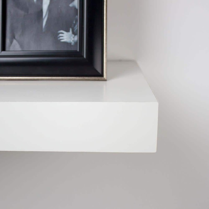 inPlace 47.3 in. W x 10.2 in. D x 2 in. H White MDF Floating Wall Shelf - Image 5