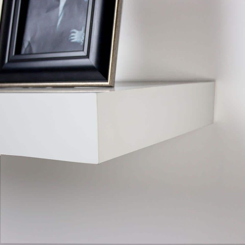 inPlace 47.3 in. W x 10.2 in. D x 2 in. H White MDF Floating Wall Shelf - Image 6