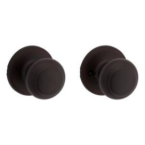 Kwikset Cove Passage Door Knob Venetian Bronze for Hall or Closet Microban