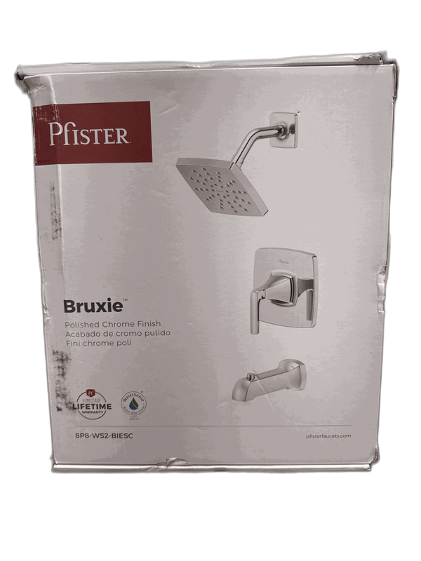 Pfister Bruxie Tub and Shower Faucet Polished Chrome 1-Handle w/ Valve