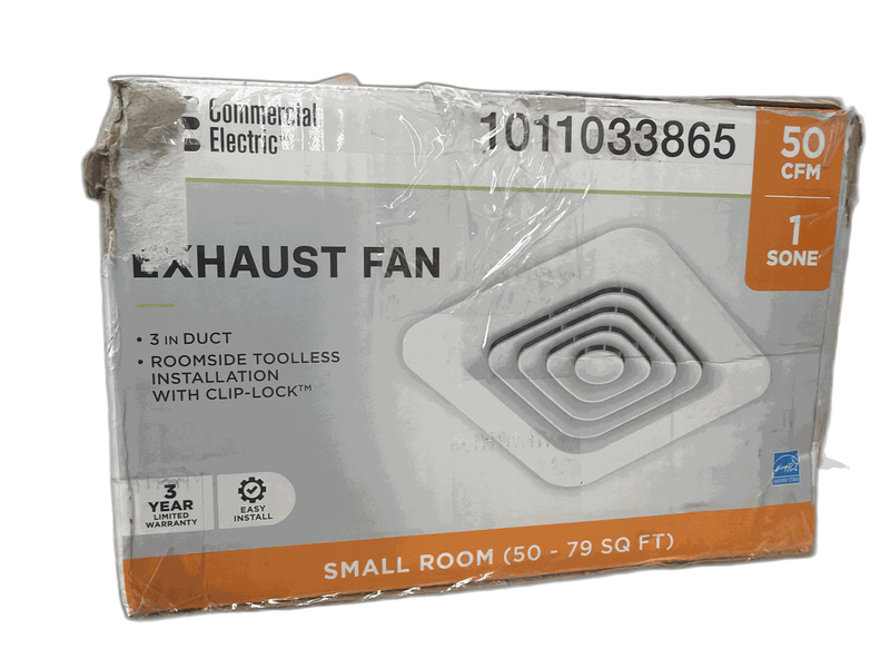 Commercial Electric 50 CFM Ceiling Bathroom Exhaust Fan, Room Side Mount ENERGY - Image 12