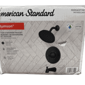 American Standard Rumson Tub and Shower Faucet Matte Black w/ Valve 1.8GPM
