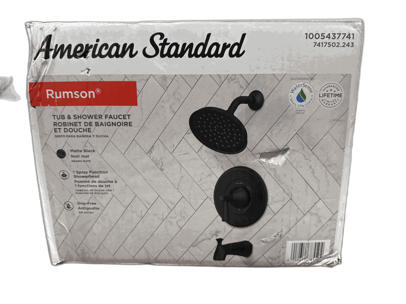 American Standard Rumson Tub and Shower Faucet Matte Black w/ Valve 1.8GPM