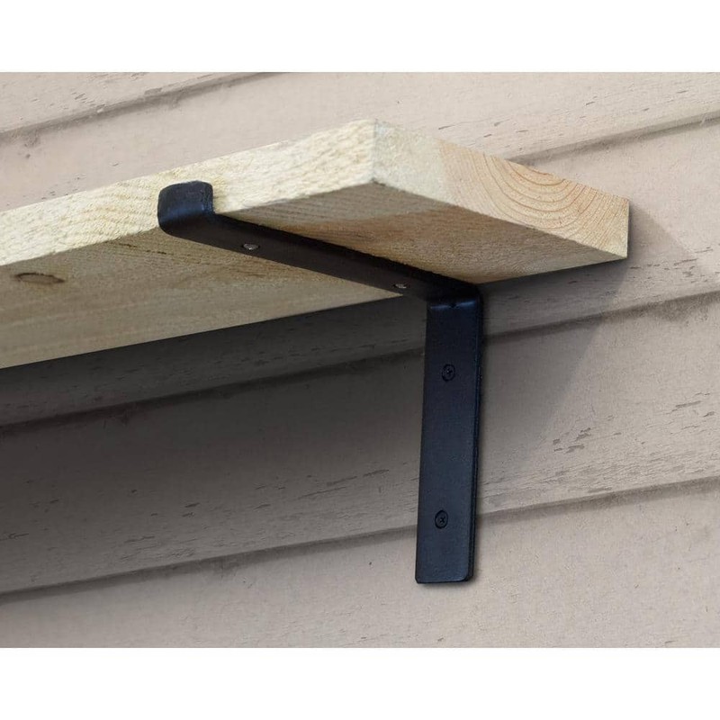 Crates & Pallet 8 in. Black Steel Shelf Bracket for Wood Shelving - Image 2