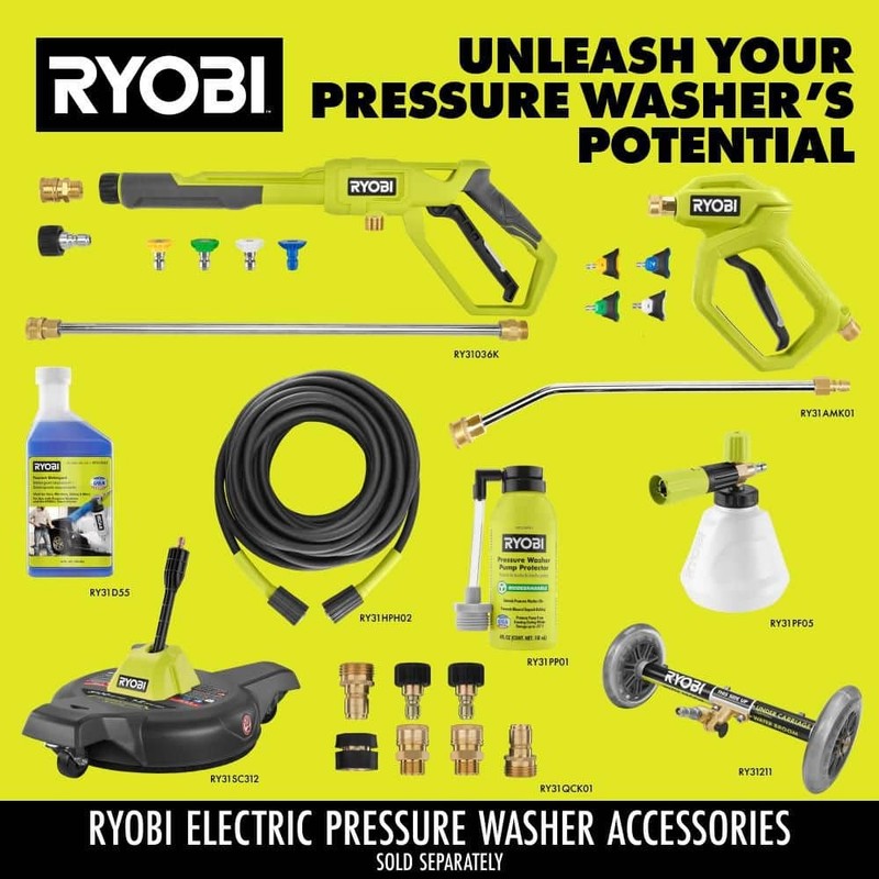 RYOBI 1800 PSI 1.2 GPM Cold Water Corded Electric Pressure Washer - Image 14