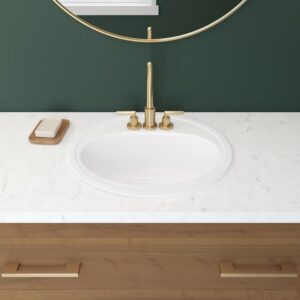 Bootz Industries Laurel Round Drop-In Bathroom Sink in White