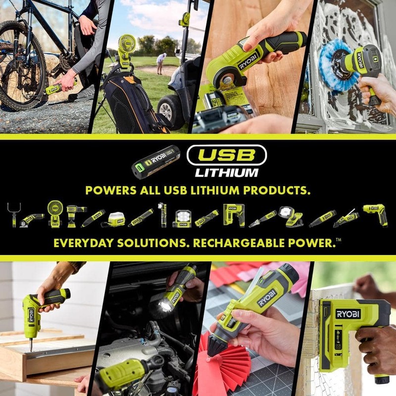 RYOBI USB Lithium Starter Kit with (2) 2.0 Ah Batteries and 3-Port Charger - Image 7