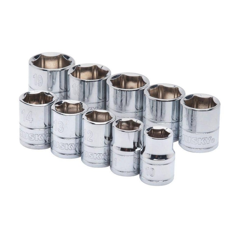Husky 3/8 in. Drive Standard Metric Socket Set (10-Piece)