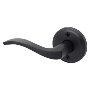 Kwikset Sedona Matte Black Left Handed Round Wave Half Dummy Door Handle