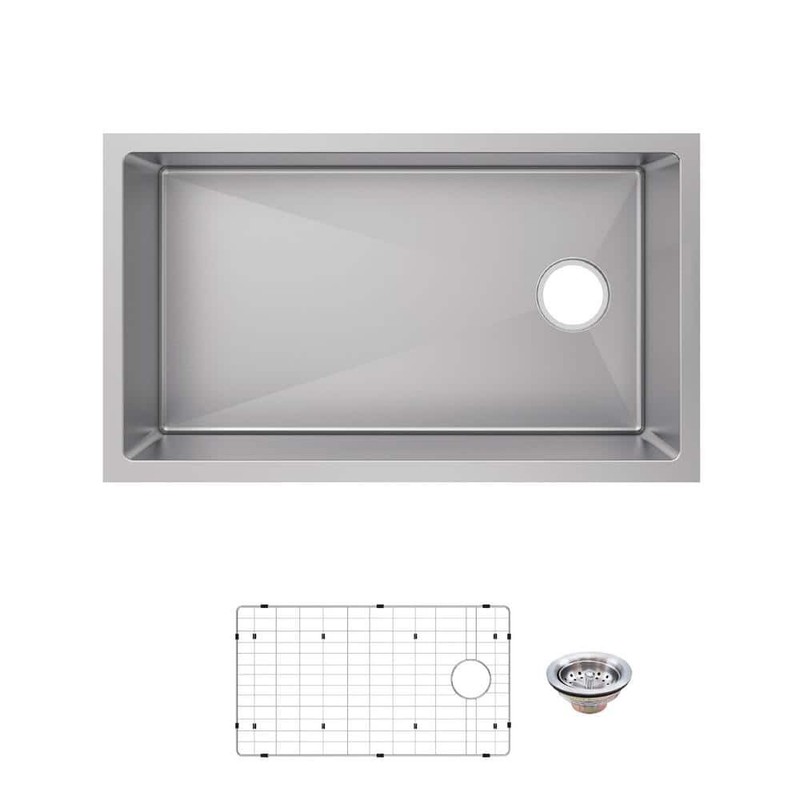 Glacier Bay 31" Undermount Single Bowl 18 Gauge Stainless Steel Kitchen Sink