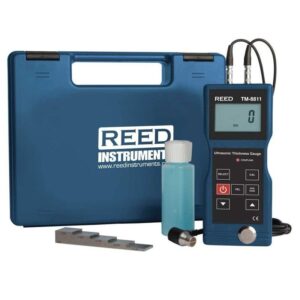 REED Instruments Ultrasonic Thickness Gauge with 5-Step Calibration Block