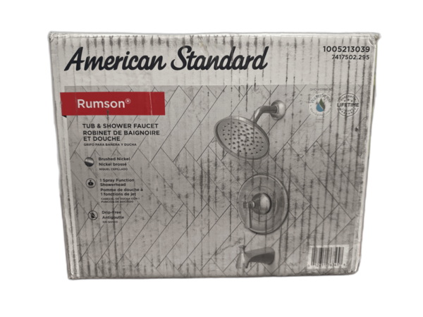American Standard Rumson Tub and Shower Faucet Brushed Nickel w/ Valve