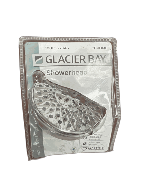 Glacier Bay 5-Spray patterns 5 in. Single Wall Mount Fixed Shower Head in Chrome