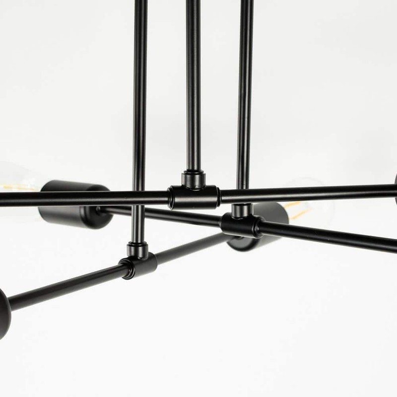 YANSUN 6-Light Black Sputnik Modern Semi Flush Mount Ceiling Light Fixture - Image 4