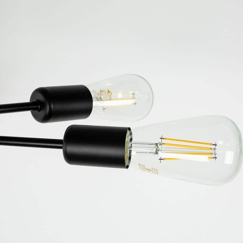 YANSUN 6-Light Black Sputnik Modern Semi Flush Mount Ceiling Light Fixture - Image 5