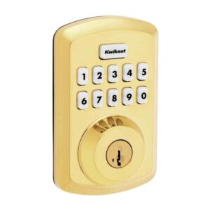 Kwikset Powerbolt 250 10-Button Keypad Lifetime Polished Brass Transitional