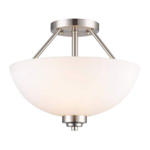 Bel Air Lighting Mod Pod 13.5" 2-Light Brushed Nickel Semi-Flush Mount Fixture