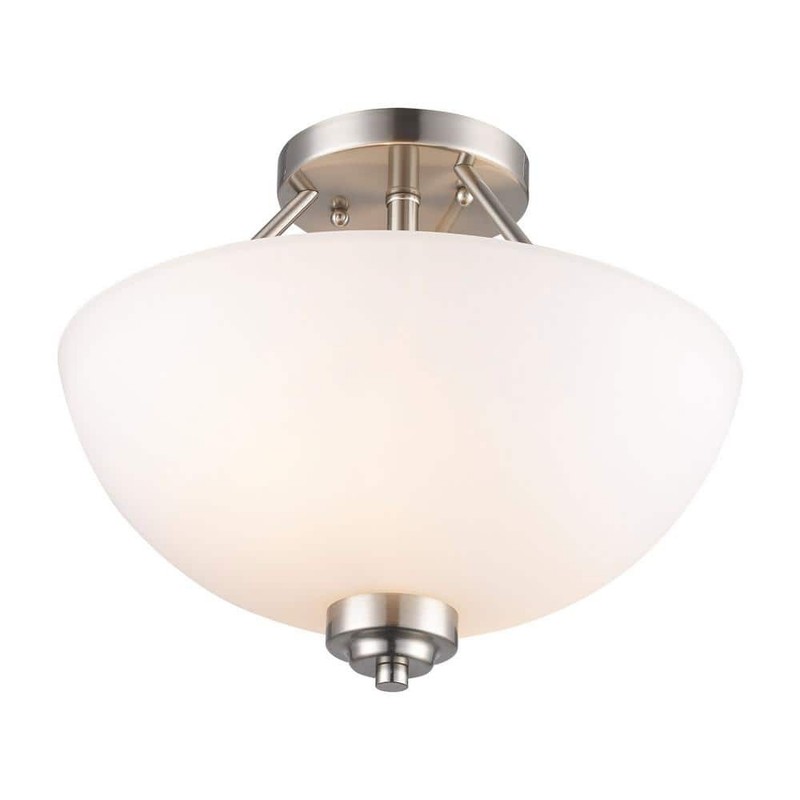 Bel Air Lighting Mod Pod 13.5" 2-Light Brushed Nickel Semi-Flush Mount Fixture - Image 6