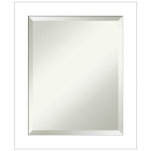 Amanti Art Wedge White 20 in. H x 24 in. W Framed Wall Mirror