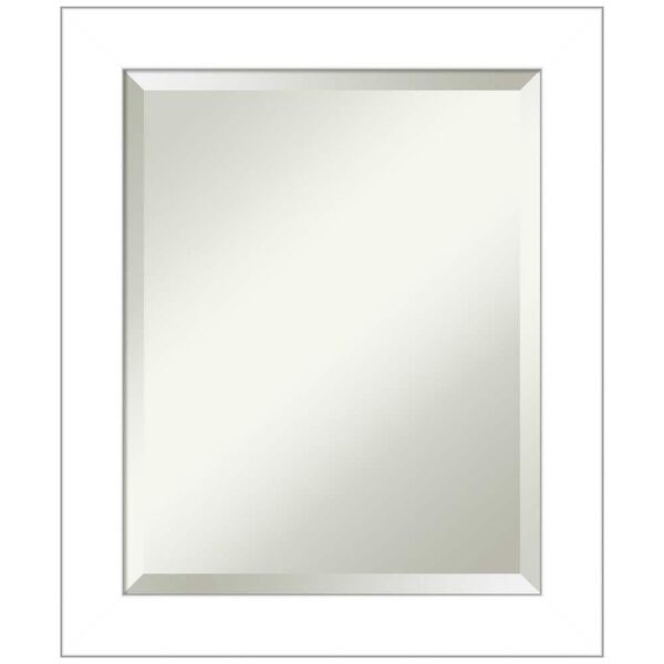 Amanti Art Wedge White 20 in. H x 24 in. W Framed Wall Mirror