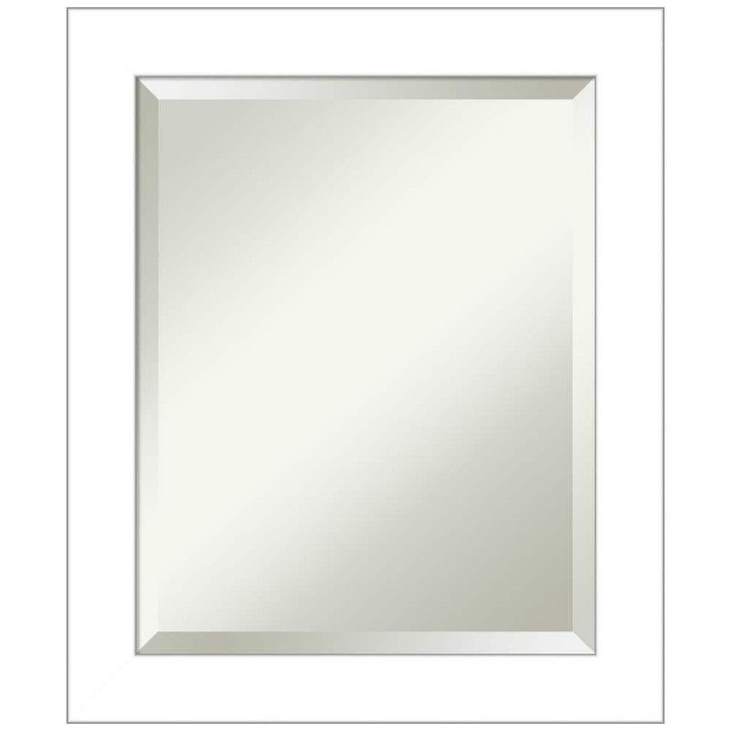 Amanti Art Wedge White 20 in. H x 24 in. W Framed Wall Mirror