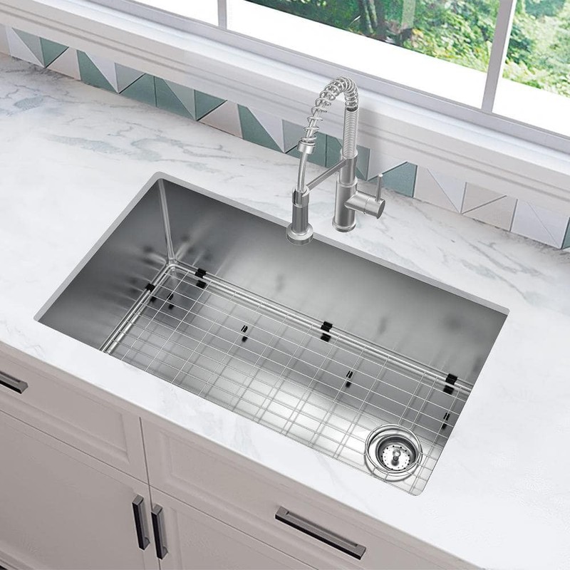 Glacier Bay 31" Undermount Single Bowl 18 Gauge Stainless Steel Kitchen Sink - Image 2