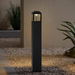 Home Decorators Havenridge 20 in. Matte Black LED Bollard Light 150 Lumen