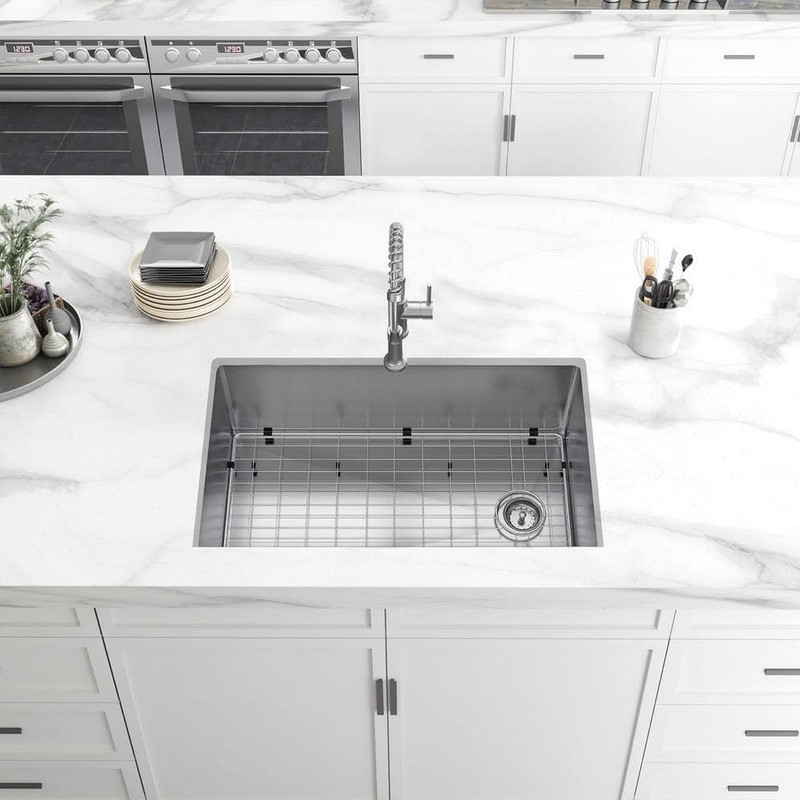 Glacier Bay 31" Undermount Single Bowl 18 Gauge Stainless Steel Kitchen Sink - Image 81
