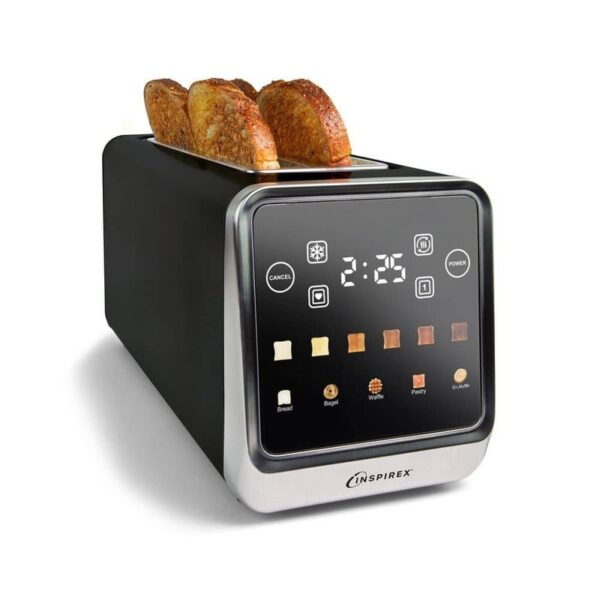 INSPIREX 4-Slice Touchscreen Toaster, Black