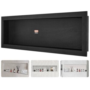 VEVOR Shower Niche 50" W x 16" H x 3.5" D Single Shelf Organizer Black
