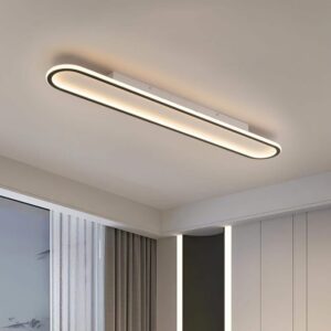 HUOKU Lumin 39.4" x 5.9" Long Linear Black and White LED Flush Mount 3000K