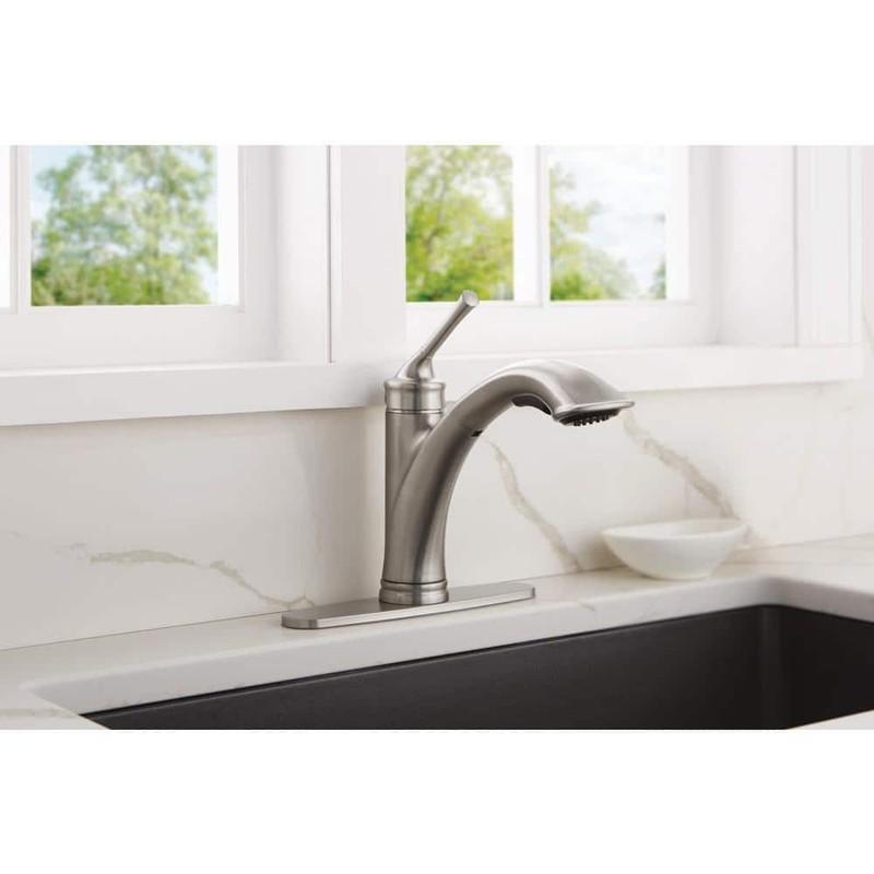 Glacier Bay Hemming Single-Handle Pull-Out Kitchen Faucet Stainless Steel - Image 2