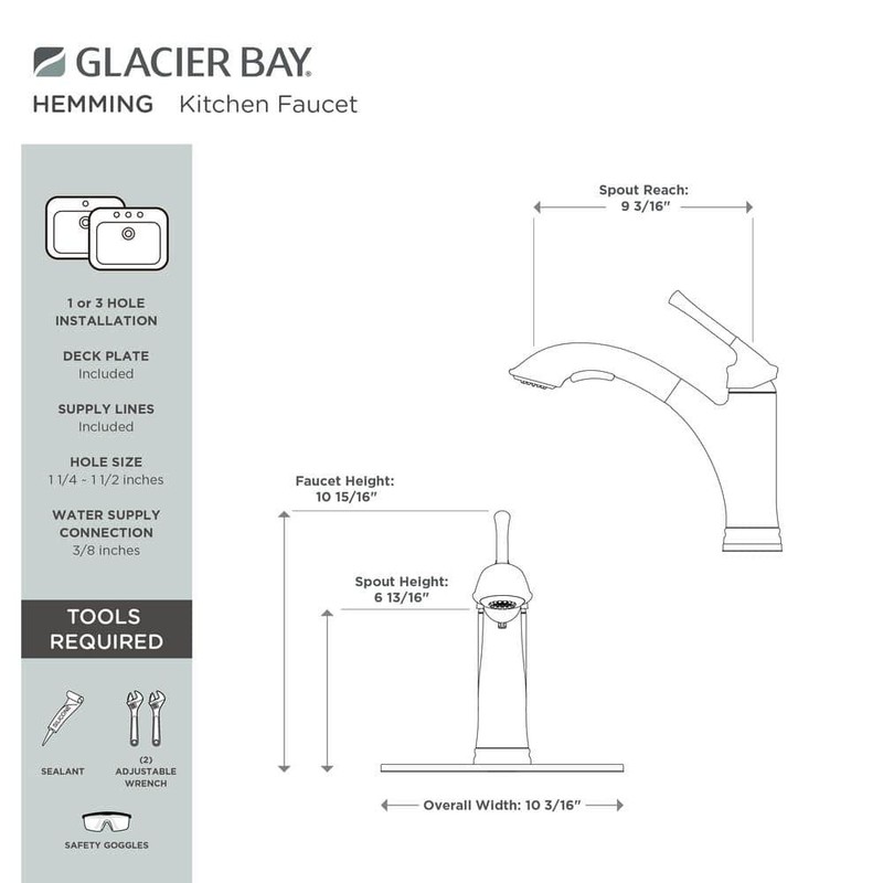 Glacier Bay Hemming Single-Handle Pull-Out Kitchen Faucet Stainless Steel - Image 9