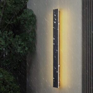YANSUN 39" 20W Black Modern LED Wall Sconce 3000K Waterproof IP67