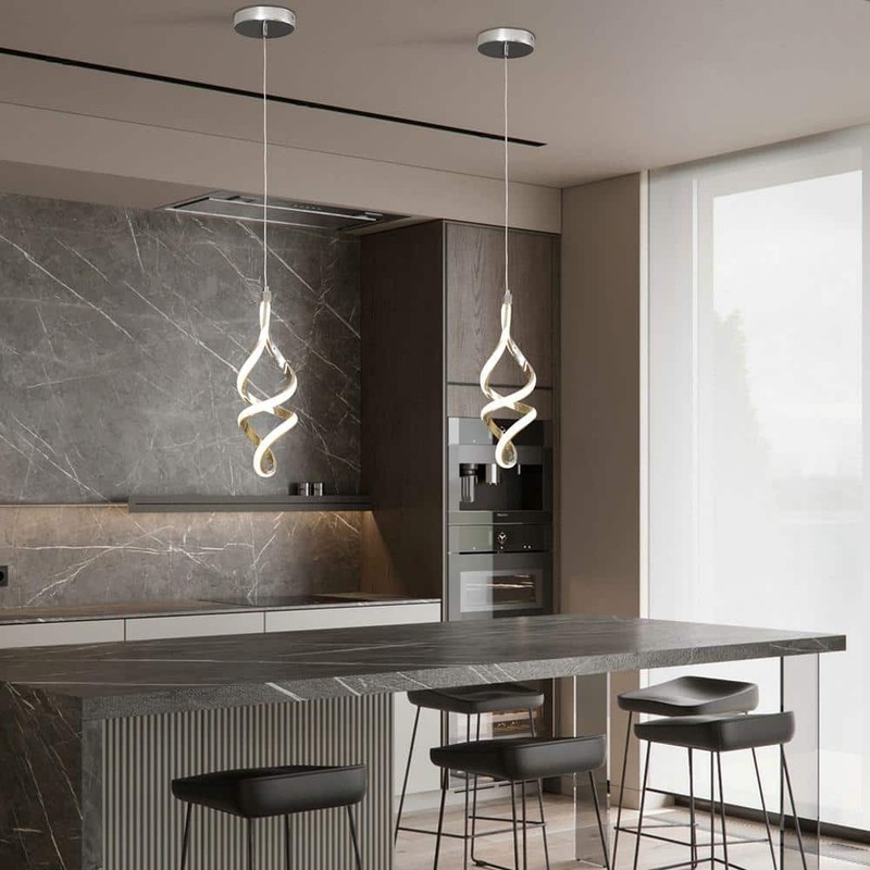3-Piece 14W Modern Dimmable LED Silver Island Mini Pendant Light with PC Shade - Image 2