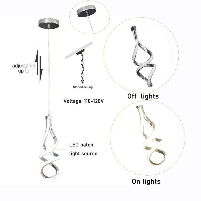 3-Piece 14W Modern Dimmable LED Silver Island Mini Pendant Light with PC Shade - Image 4