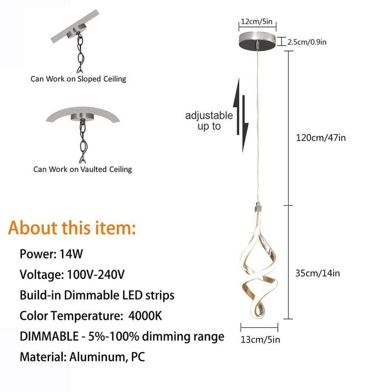 3-Piece 14W Modern Dimmable LED Silver Island Mini Pendant Light with PC Shade - Image 7