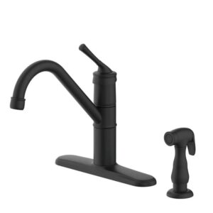 Glacier Bay Barnhart Single-Handle Kitchen Faucet Matte Black with Side Sprayer