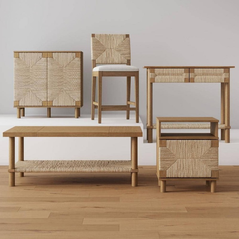 Nathan James Beacon 24" Boucle Wood Counter Height Bar Stool, Cream/Brown, 2 pcs - Image 594