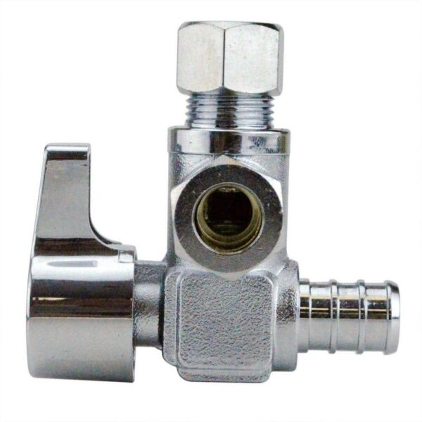 Apollo Chrome-Plated Brass PEX-B Barb x 3/8 in. Compression Angle Stop Valve