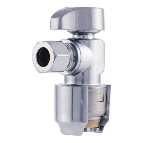 SharkBite Max 1/2" Push-to-Connect x 3/8" O.D. Compression Chrome-Plated Brass