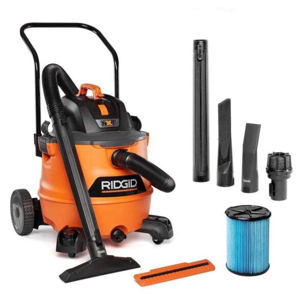 RIDGID 16 Gallon 6.5 Peak HP NXT Shop Vacuum Wet Dry Vac with Cart, Fine Dust