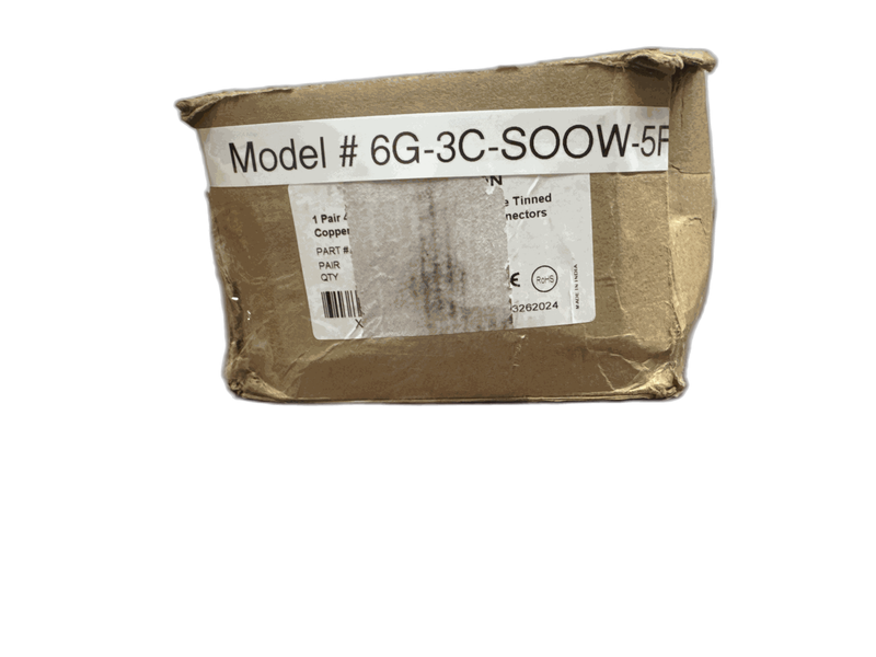 WindyNation 5 ft. 6/3 6-Gauge 3 Conductor 600-Volt Black SOOW Cord - Image 4