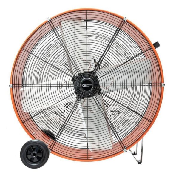 Commercial Electric 30 in. 2-Speed Heavy Duty Drum Fan in Orange with Wheels